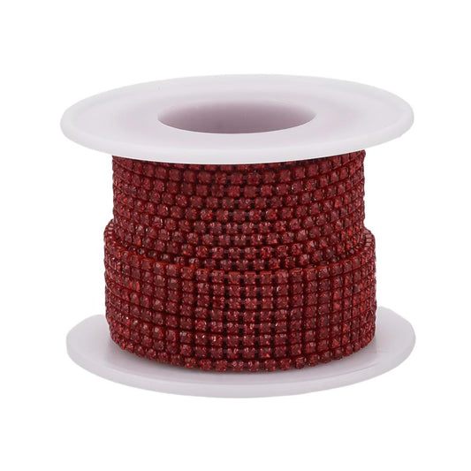 Metal 2mm Light Siam Rhinestone Banding 10yd/pk