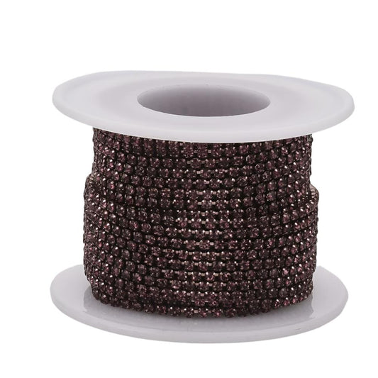 Metal Rhinestone Banding 2mm Light Amethyst 10yd/pk