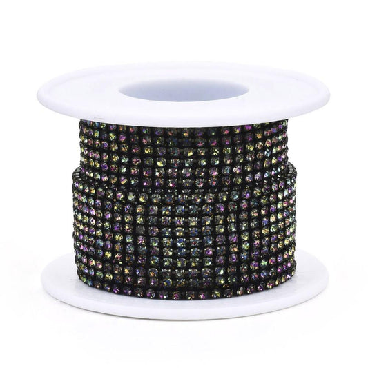 Metal 2mm Multi Colour Rhinestone Banding 10yd/pk