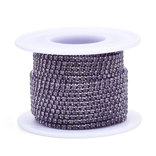 Metal 2mm Tanzanite Rhinestone Banding 10yd/pk