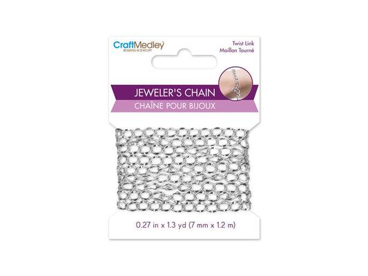 Chain Curb 7x5mm Links Silver 1.2m