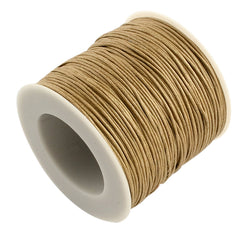 Waxed Cotton Cord 1mm Light Brown 100yd/Roll