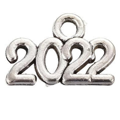 *9/16" Antique Silver 2022 Metal Charm 1/pk