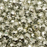 Faceted Plastic Beads 6mm Metallic Silver 1000/pk
