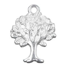 7/8" Silver Tree Metal Charm 5/pk