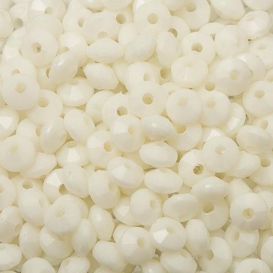 Rondelle Plastic Beads 5mm White 1000/pk