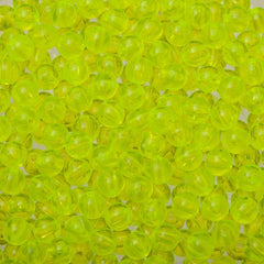 6mm Round Plastic Beads 1000/pk - Transparent Fluorescent Yellow