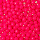 6mm Round Plastic Beads 1000/pk - Hot Pink
