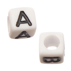 6mm Cube Assorted Alphabet Beads 68/Pk