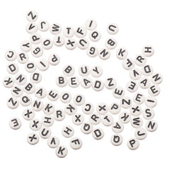 7mm Flat Round Assorted Alphabet Beads 90/Pk