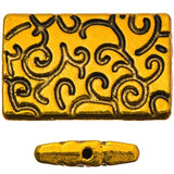 Metal Rectangle Beads 15x23mm Antique Gold 5/pk