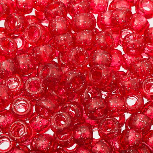 Crow Beads Transparent Crimson Sparkle 1000/pk