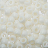 Crow Plastic Beads 9x6mm Opaque White 100/pk