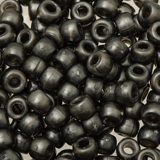 Crow Plastic Beads 9x6mm Opaque Black Luster 100/pk