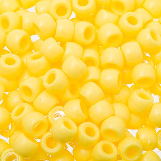 Crow Plastic Beads 9x6mm Opaque Yellow 100/pk
