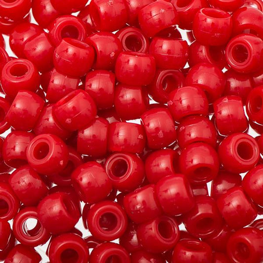 Crow Plastic Beads 9x6mm Opaque Red 100/pk