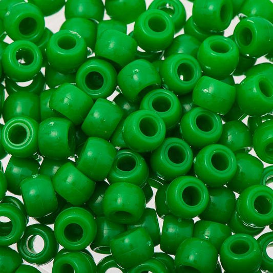 Crow Plastic Beads 9x6mm Opaque Green 100/pk