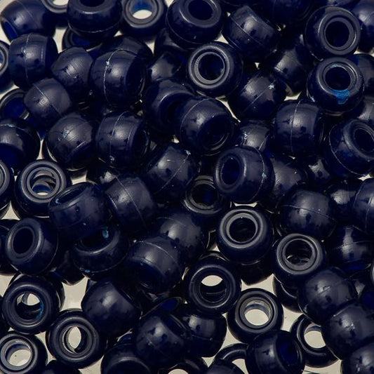 Crow Plastic Beads 9x6mm Opaque Navy 100/pk