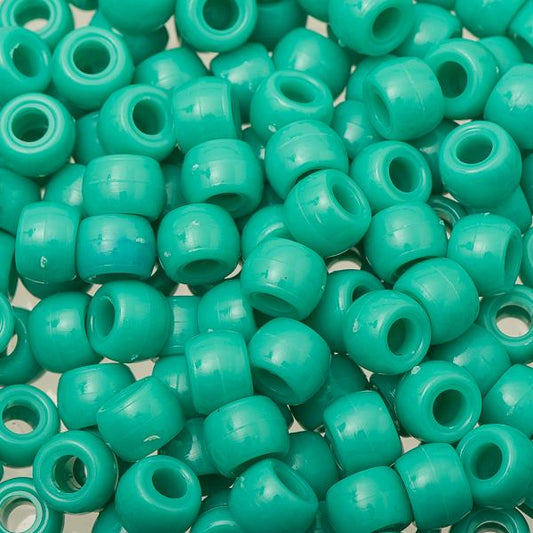 Crow Plastic Beads 9x6mm Opaque Turquoise Green 100/pk