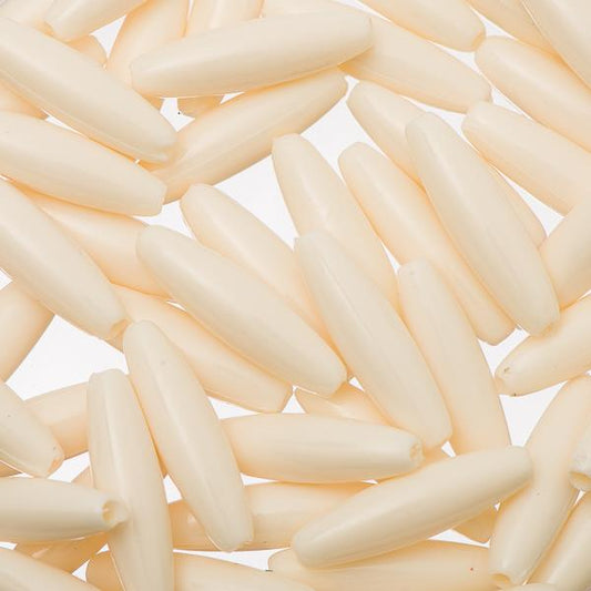 Spaghetti Beads Opaque Ivory 100/pk