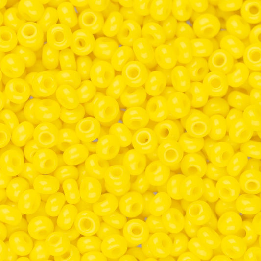 11/0 Czech Seed Beads #34916 Opaque Lemon Yellow 23g