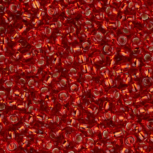 11/0 Czech Seed Beads #34971 Silver Lined Light Red 23g
