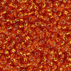 11/0 Czech Seed Beads #34983 Silver Lined Orange 23g