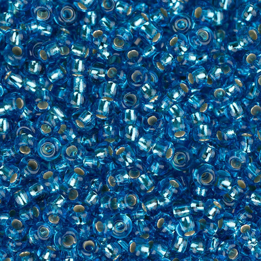 11/0 Czech Seed Beads #34974 Silver Lined Dark Aqua 23g