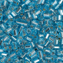 10/0 Czech 2 Cut Seed Beads Silver Lined Light Aqua 22g