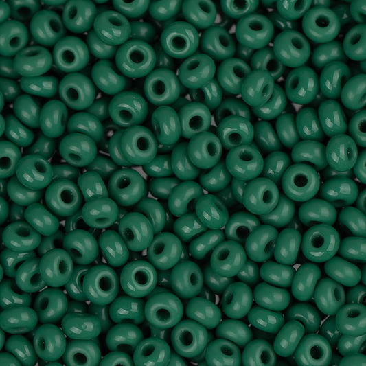 10/0 Czech Seed Beads #008 Opaque Dark Green 22g