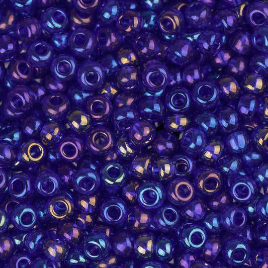 10/0 Czech Seed Beads #020 Transparent Navy AB 22g