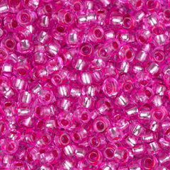 10/0 Czech Seed Beads #087 Silver Lined Fuchsia 22g