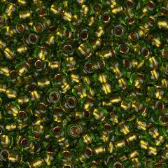 10/0 Czech Seed Beads #055 Copper Lined Green 22g