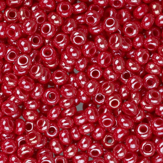 10/0 Czech Seed Beads #030 Pearl Red 22g