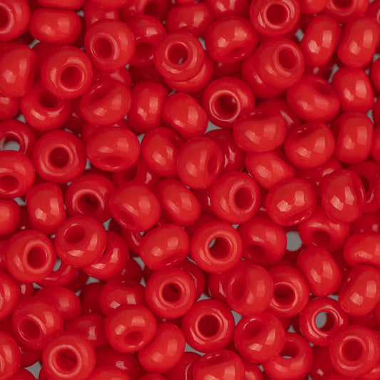 8/0 Czech Seed Beads #010 Opaque Light Red 22g