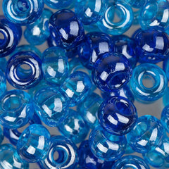 2/0 Czech Seed Beads #006 Tr Luster Blue & Aqua Mix 22g