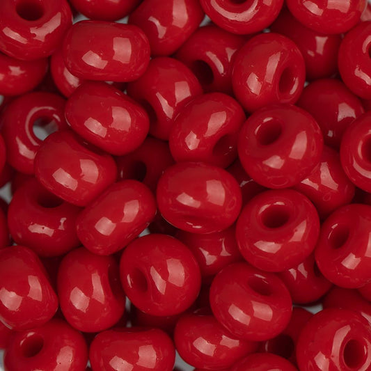 2/0 Czech Seed Beads #013 Opaque Medium Red 22g