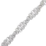 Cat Eye Beads 6mm White 14-15" Strand