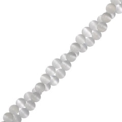 6mm Cat's Eye Beads White 66/Strand