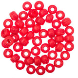 Glass Crow/Pony Beads 9x6mm Red 50/pk