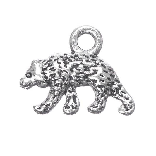 Bear Metal Charm 12x15mm 5/pk