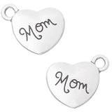 Mom Heart Metal Charm 13x15mm 5/pk