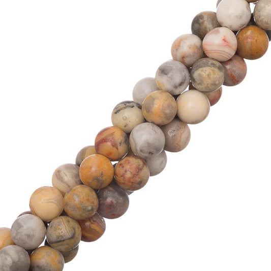 Crazy Lace Agate Beads 8mm Round (Natural) 15-16" Strand
