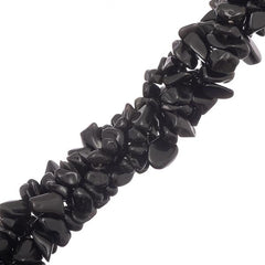 Obsidian Black (Natural) Bead Chips 36" Strand