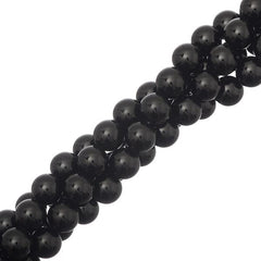 8mm Agate/Onyx Black (Natural/Dyed) Beads 15-16" Strand