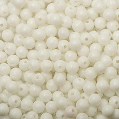 6mm Round Plastic Beads 1000/pk - White