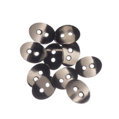 *Button Metal Oval 10x14mm Gunmetal 10/pk