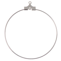 40mm Silver Beadable Round Hoops 50/pk