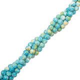 Ocean White Jade Beads 4mm Round (Synthetic/Dyed) 15-16" Strand