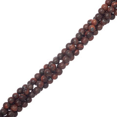 4mm Tiger Eye Red (Natural/Dyed) Beads 15-16" Strand